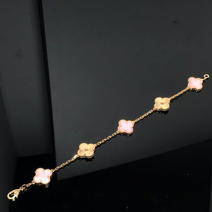 [Clover Jewels]CLOVER BRACELET 5 MOTIF PINK AND PINK GOLD