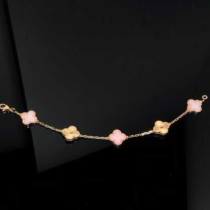 [Clover Jewels]CLOVER BRACELET 5 MOTIF PINK AND PINK GOLD