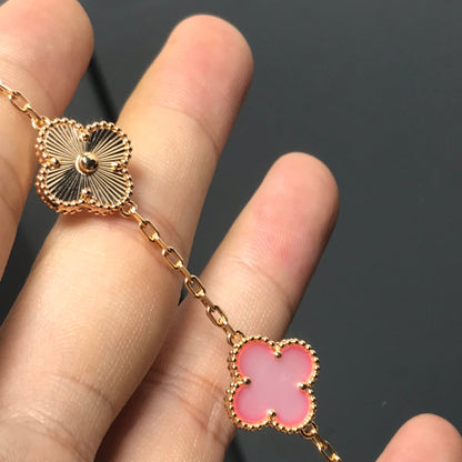 [Clover Jewels]CLOVER BRACELET 5 MOTIF PINK AND PINK GOLD