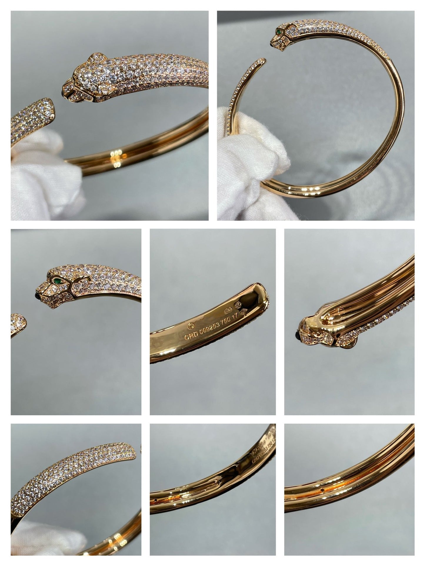 [Clover Jewels]PANTHERE FULL DIAMOND OPEN BRACELET