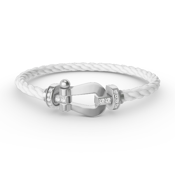 [Clover Jewels]FORCE LARGE HORSESHOE HALF DIAMOND BRACELET SILVER