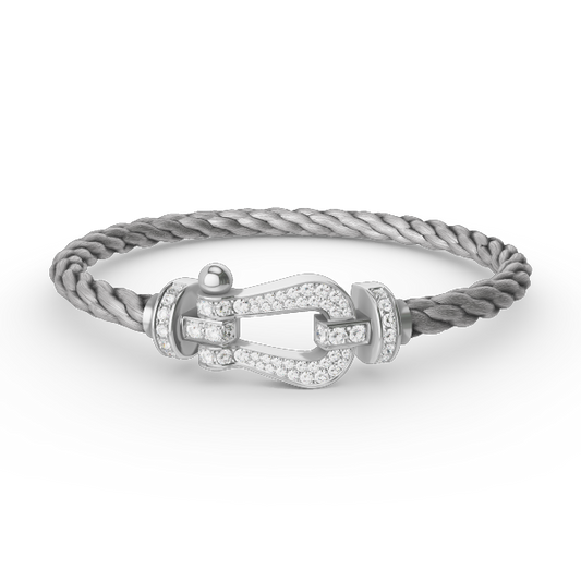 [Clover Jewels]FORCE LARGE HORSESHOE FULL DIAMOND BRACELET SILVER