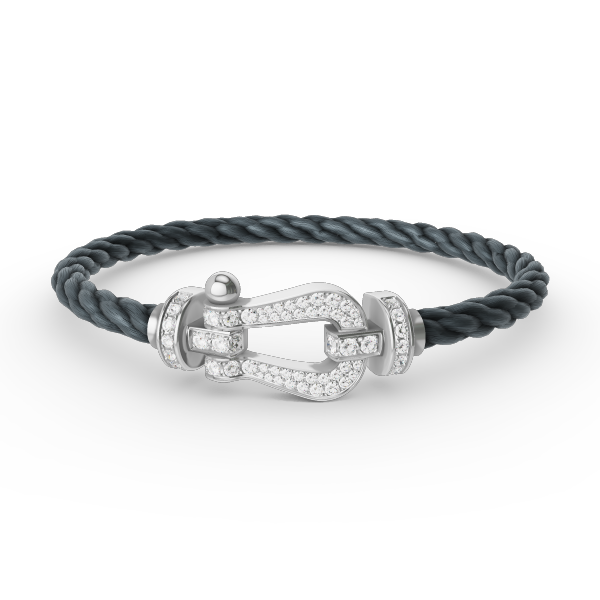 [Clover Jewels]FORCE LARGE HORSESHOE FULL DIAMOND BRACELET SILVER