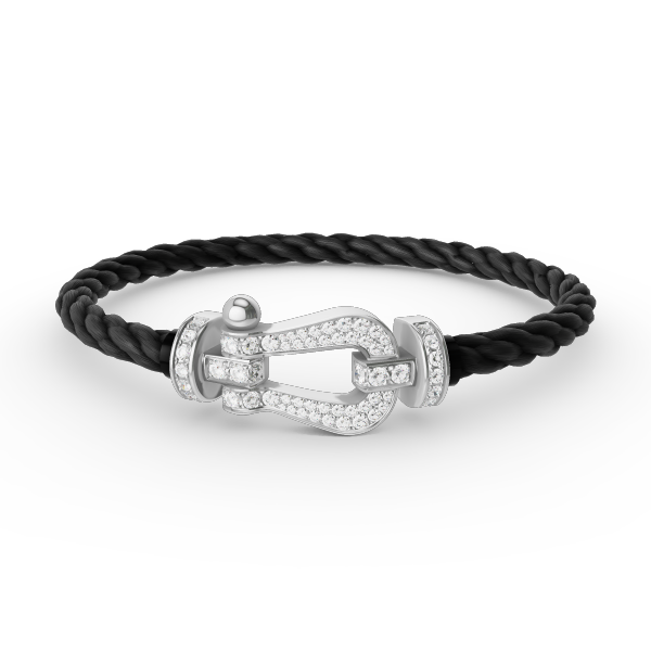 [Clover Jewels]FORCE LARGE HORSESHOE FULL DIAMOND BRACELET SILVER