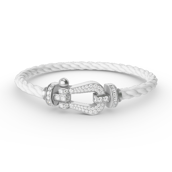 [Clover Jewels]FORCE LARGE HORSESHOE FULL DIAMOND BRACELET SILVER