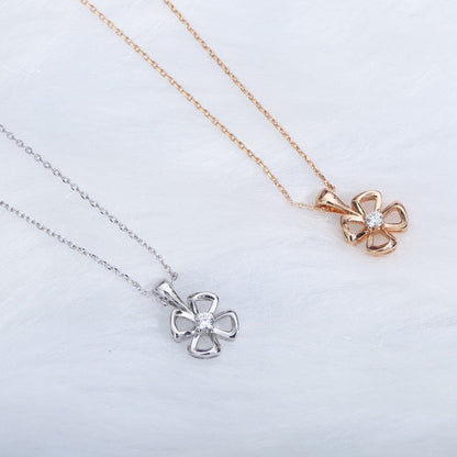 [Clover Jewels]FIOREVER NECKLACE DIAMOND CENTER