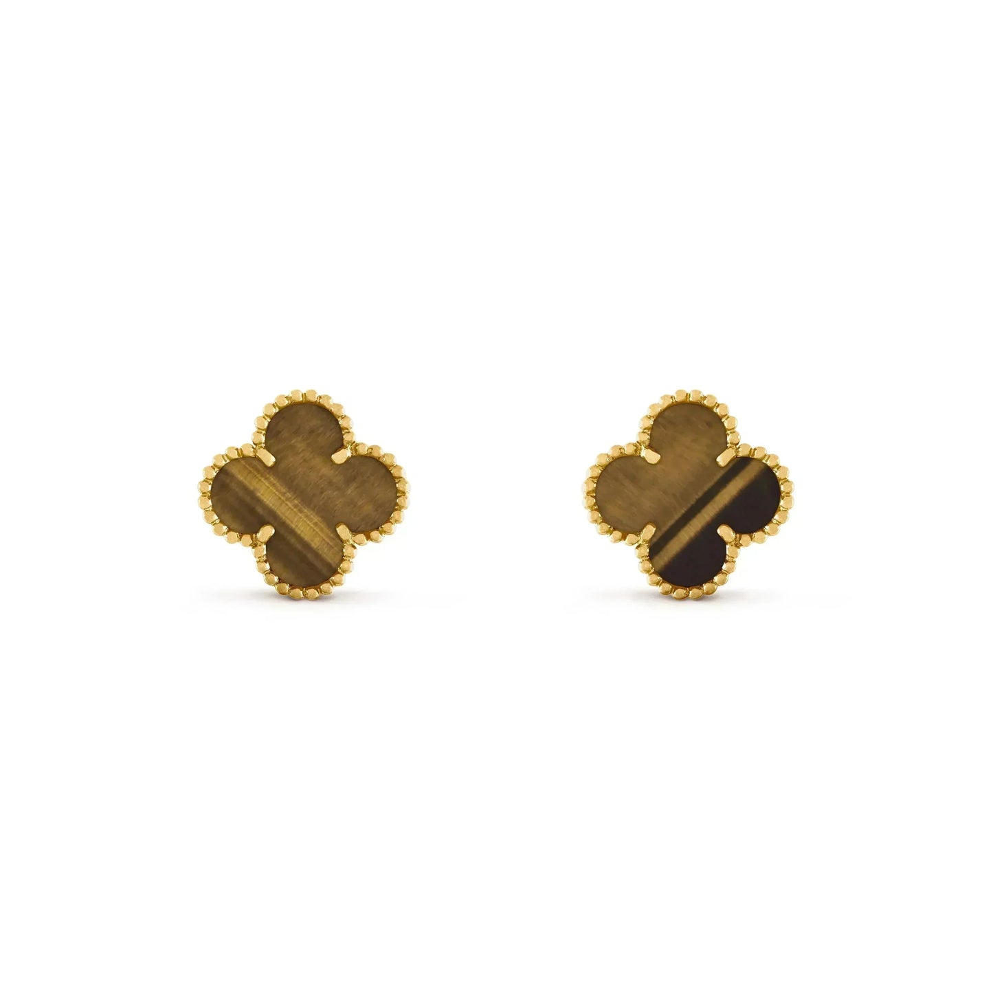 [Clover Jewels]CLOVER MEDIUM 1 MOTIFS TIGER EYE EARRINGS