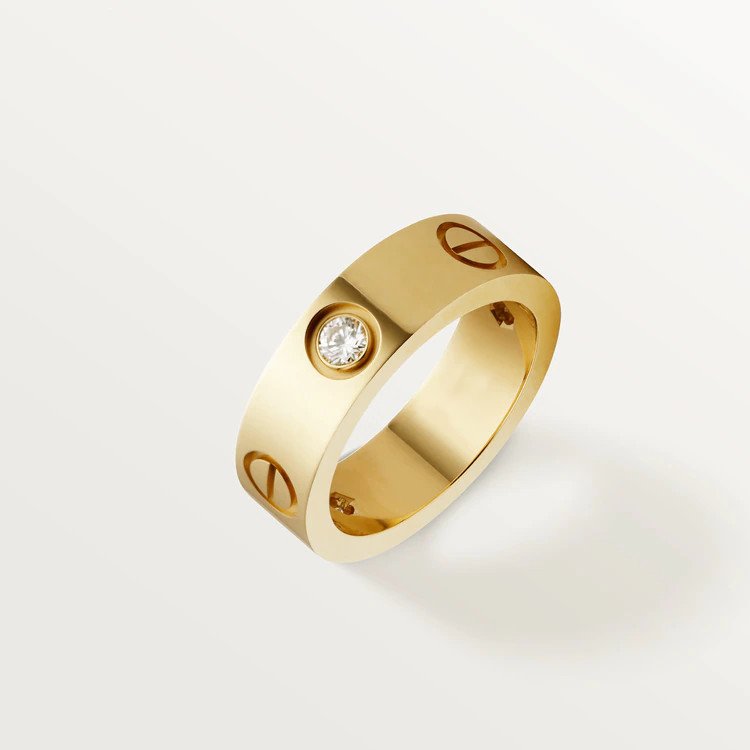 [Clover Jewels]LOVE RING 5.5MM 3 DIAMONDS PINK GOLD