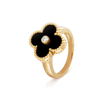 [Clover Jewels]CLOVER ONYX RING GOLD DIAMOND