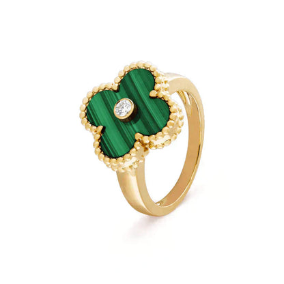 [Clover Jewels]CLOVER MALACHITE RING GOLD DIAMOND