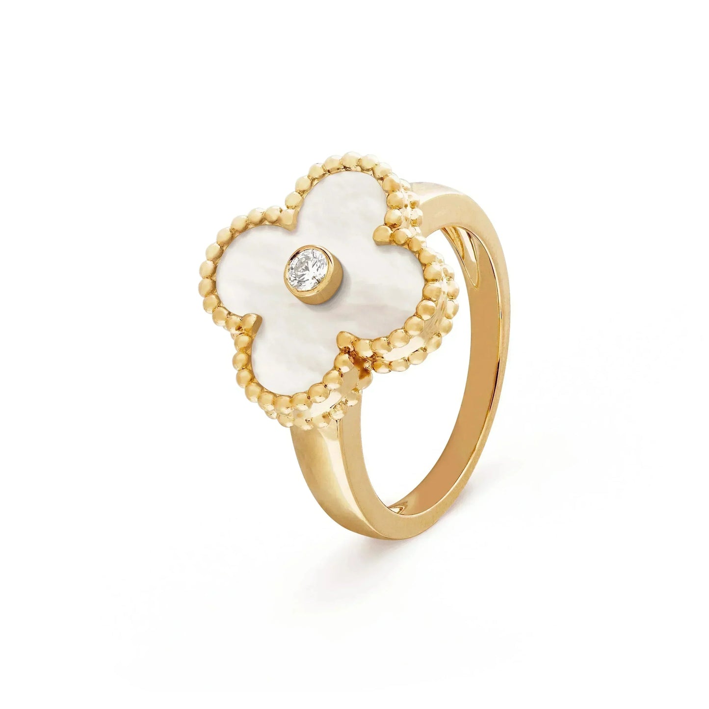 [Clover Jewels]CLOVER PINK MOP RING GOLD DIAMOND