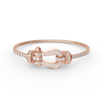 [Clover Jewels]FORCE  LARGE HORSESHOE FULL DIAMOND TENNIS BRACELET